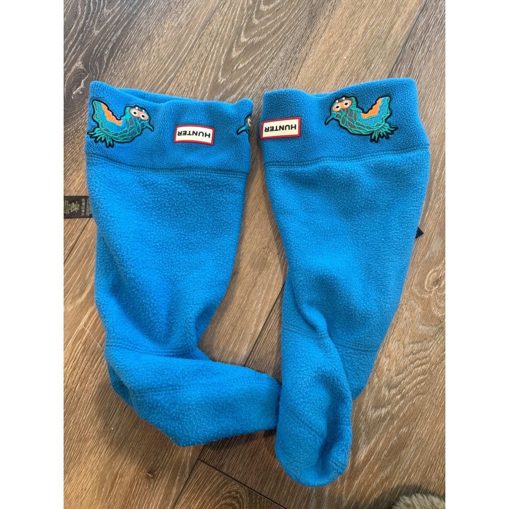 Hunter Kids Blue Fleece Boot Socks Monster Dragon Liners KAS4059AAA Size L 1-3